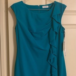 Calvin Klein dress (12) new with tags beautiful turquoise color